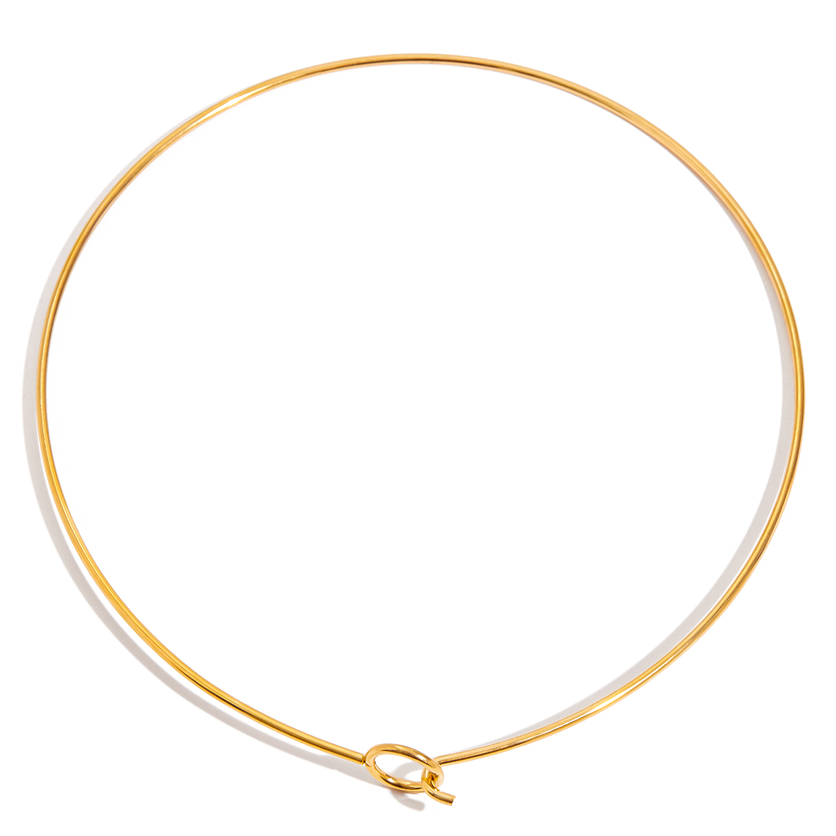 Polished Simple Circle Gold Necklace