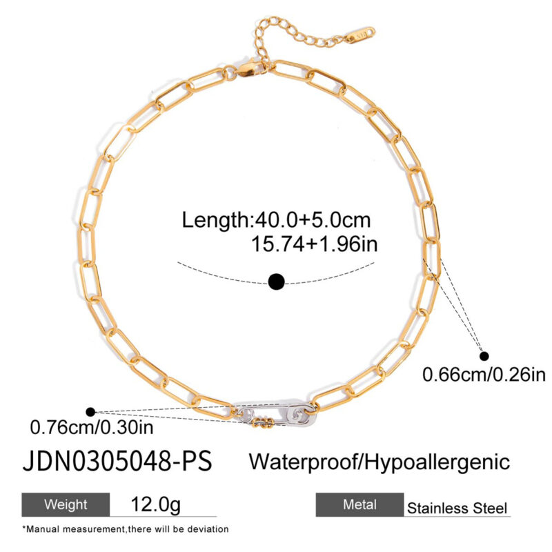 Gold Silver Pin Necklace Chain Accessory - Image 5