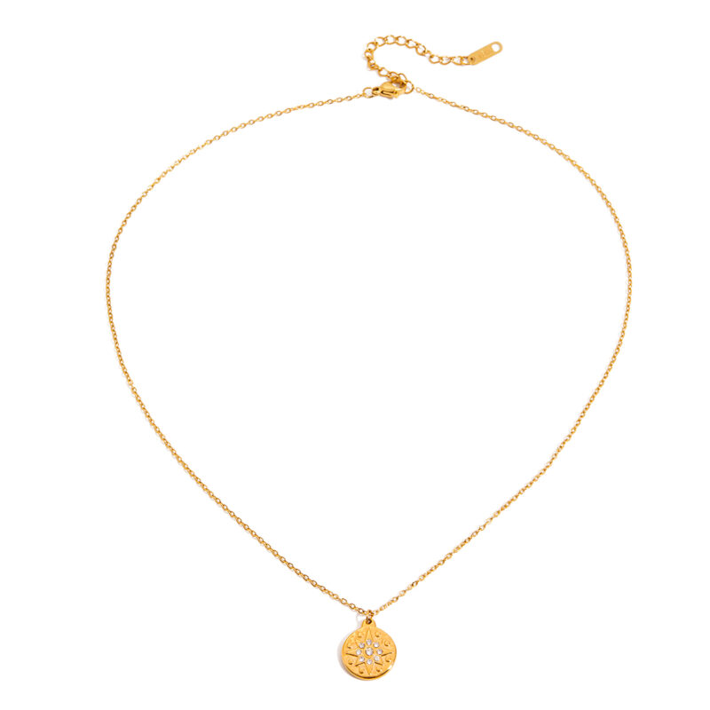 White Zircon Starburst Pendant Necklace