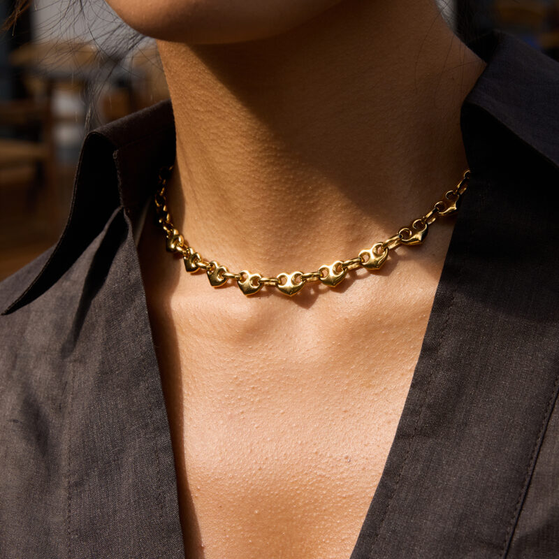 Large Heart Toggle Chain Necklace - Image 3