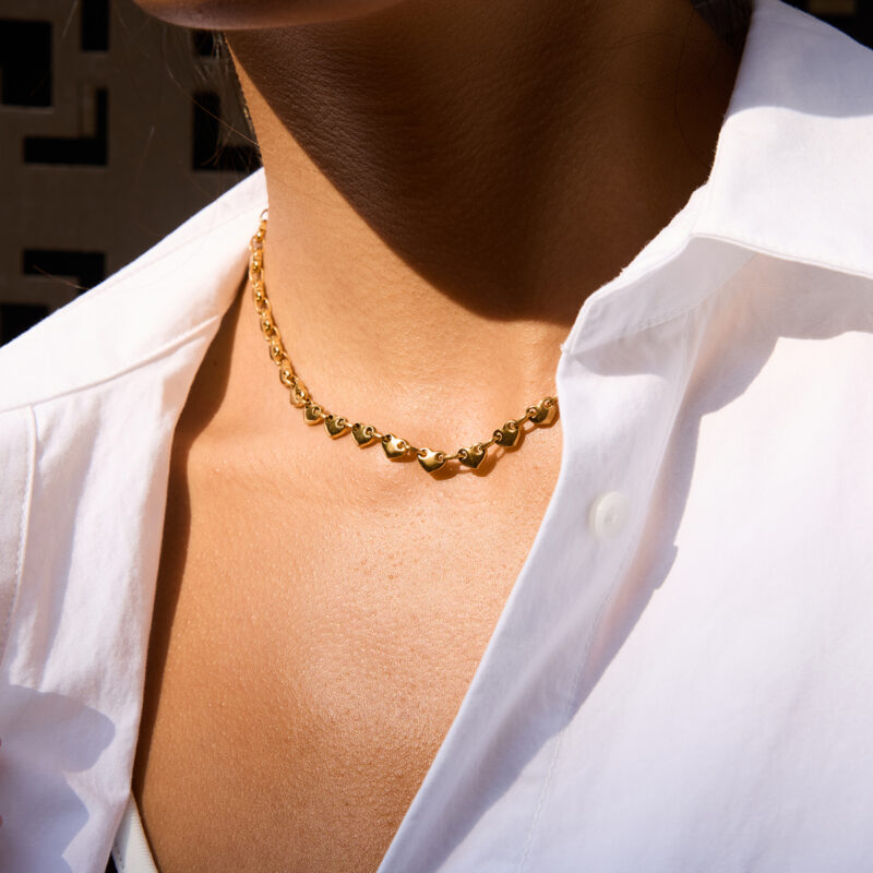 Small Heart Toggle Chain Necklace - Image 4