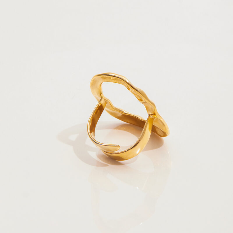 Hammered Open Circle Statement Ring - Image 5