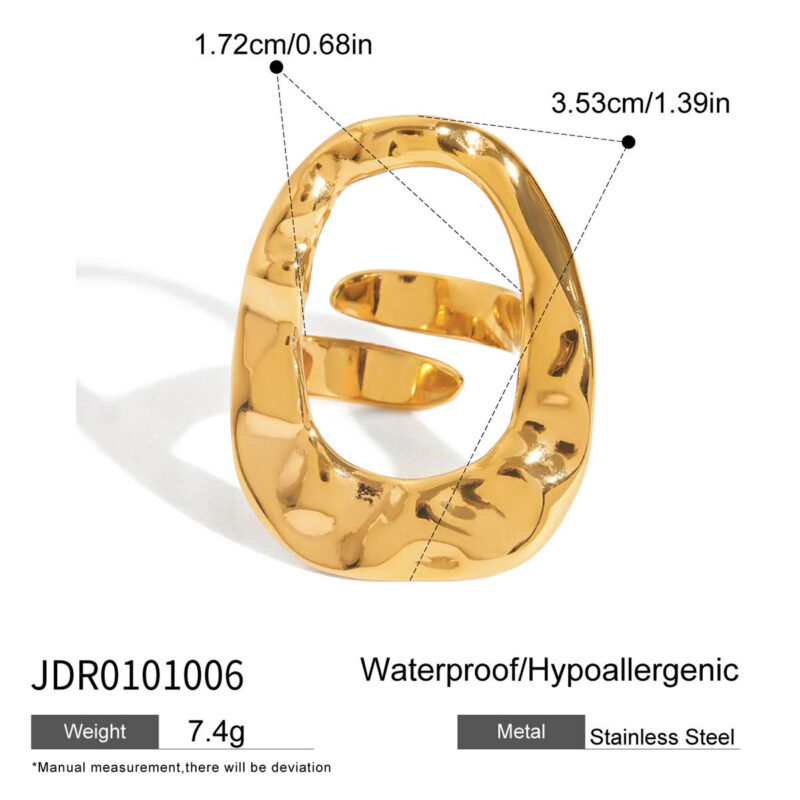 Hammered Open Circle Statement Ring - Image 6