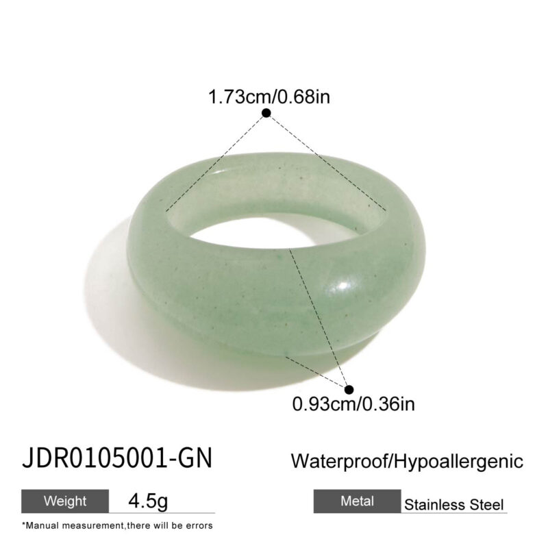 Green Aventurine Natural Stone Ring - Image 5