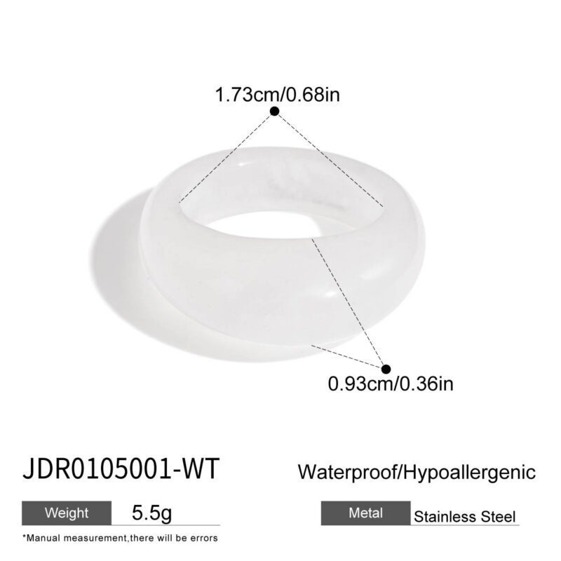 White Crystal Natural Stone Ring - Image 5