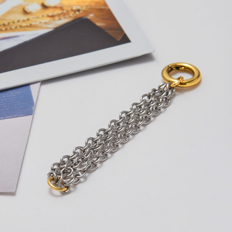 Gold Silver Triple Chain DIY Ring - Image 4