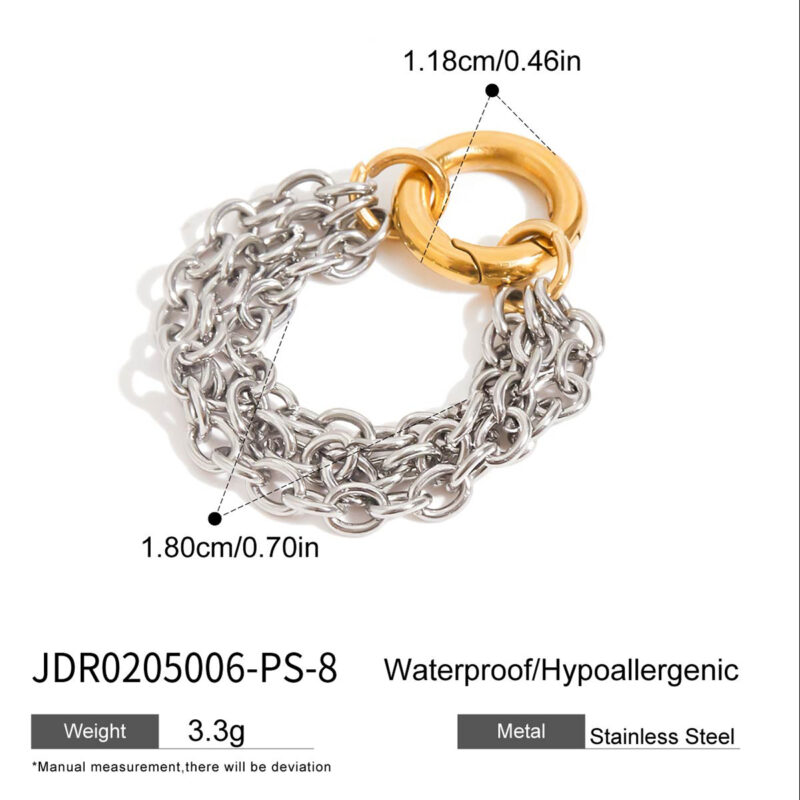 Gold Silver Triple Chain DIY Ring - Image 5