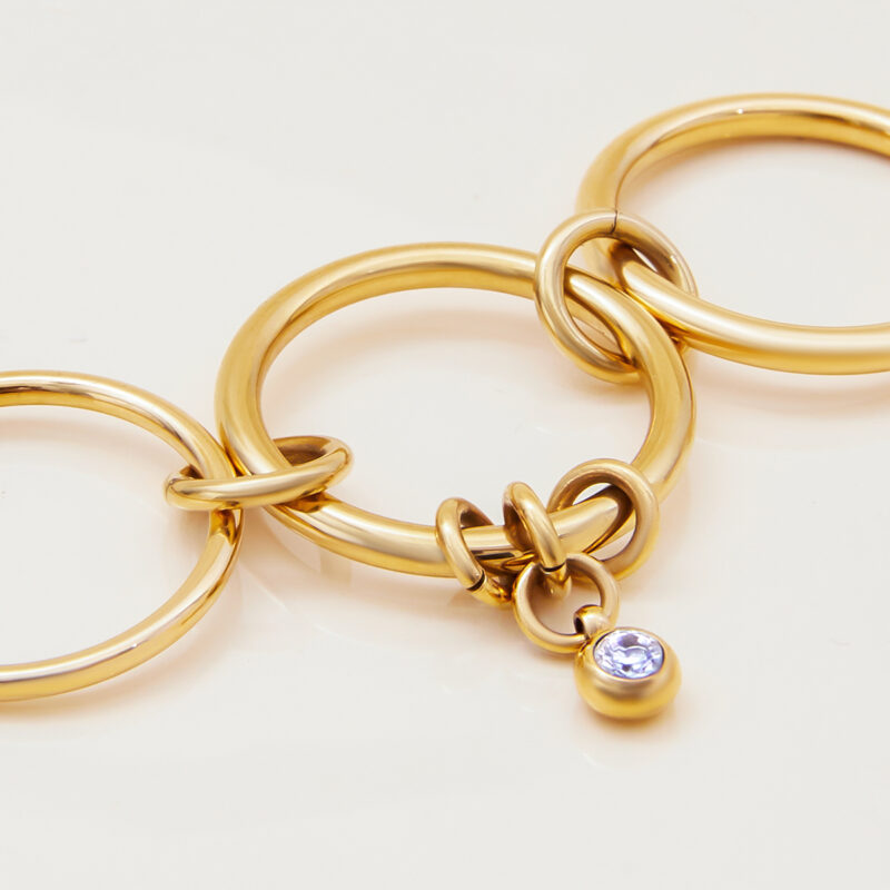 Gold Zircon Multi Ring Stacking Finger Ring - Image 2