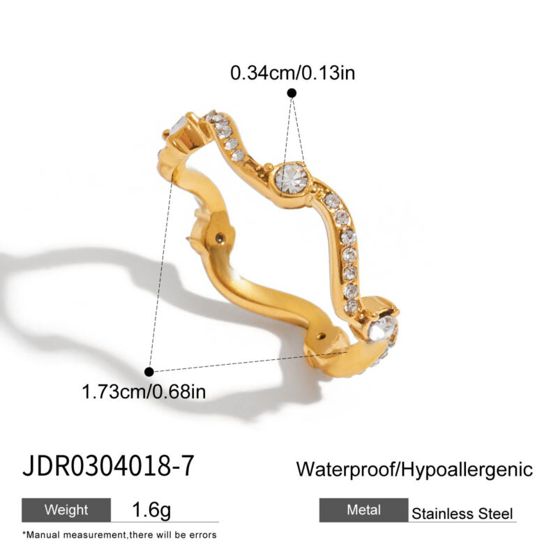 White Diamond Wave Ring - Image 5