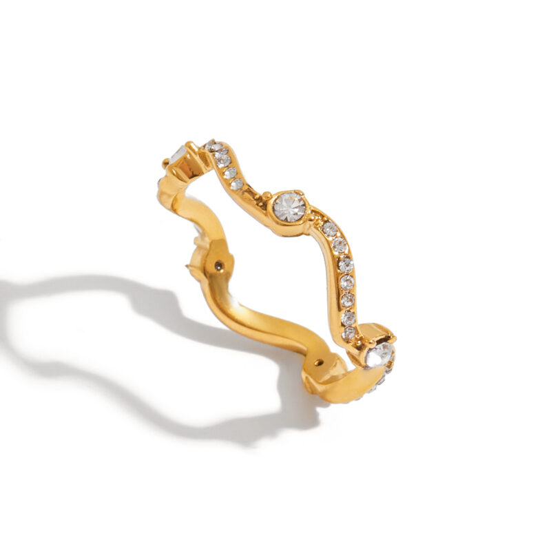 White Diamond Wave Ring
