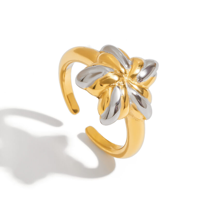 Gold Silver Star Open Ring