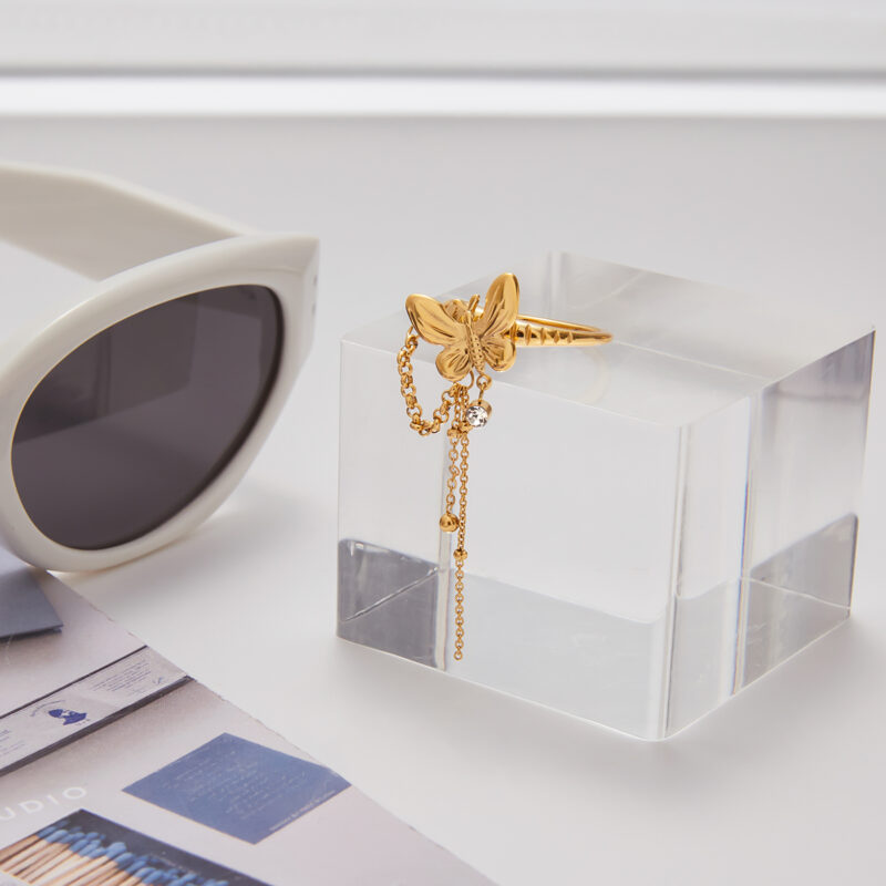 Butterfly Tassel Ring Handmade with Zircon - Image 4