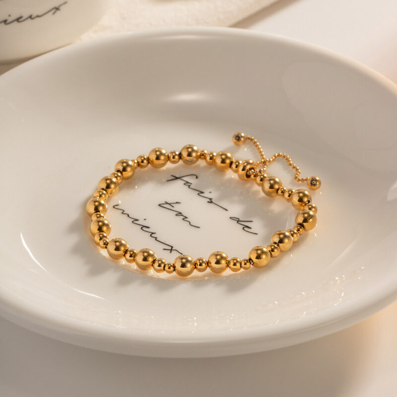 Adjustable Beaded Ball Slider Bracelet - Image 4