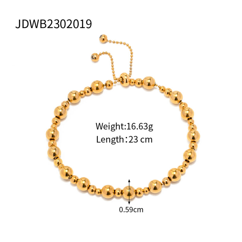 Adjustable Beaded Ball Slider Bracelet - Image 5