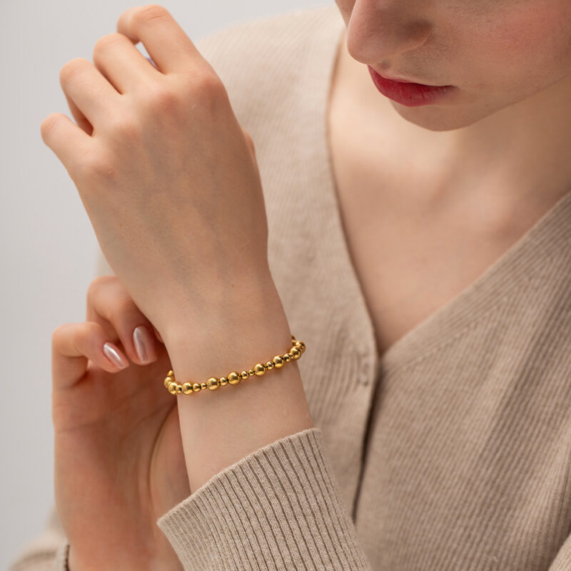 Adjustable Beaded Ball Slider Bracelet - Image 2