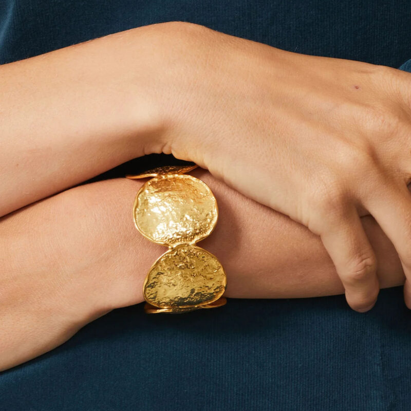 Classic Hammered Round Open Bangle - Image 4