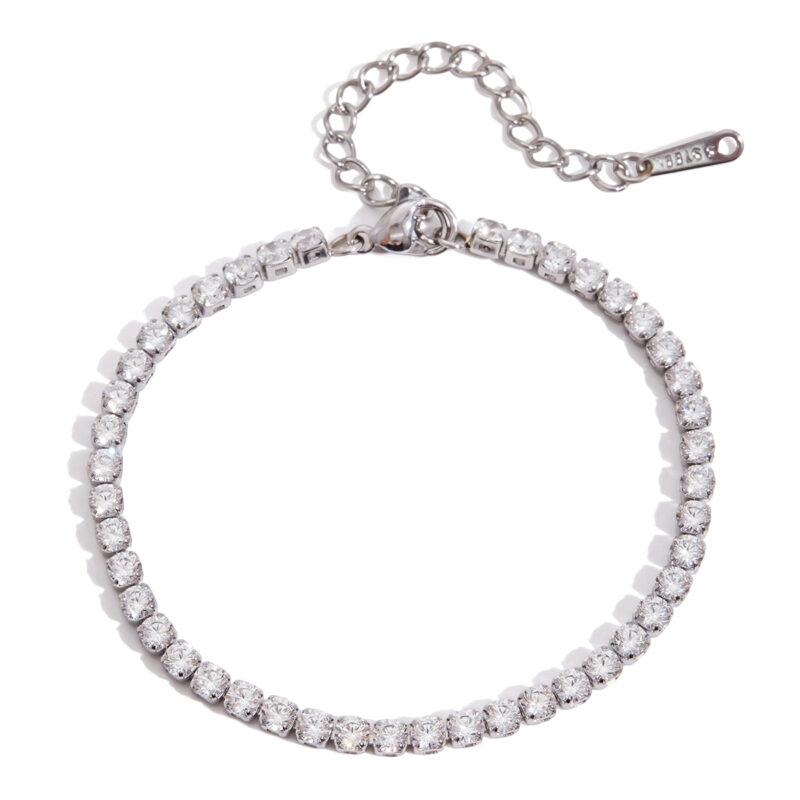 Stainless Steel Zircon Tennis Chain Bracelet