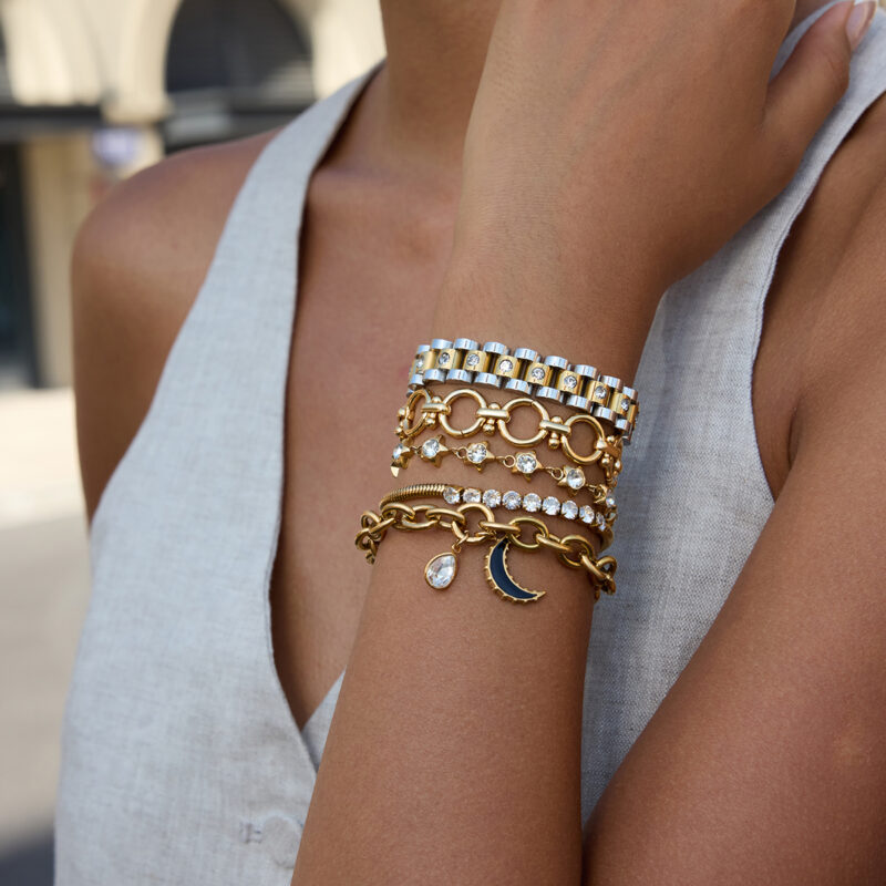 Open Link Handmade Chain Bracelet 18K Gold - Image 3