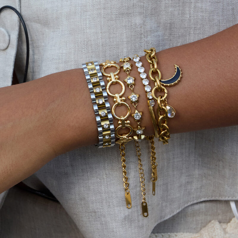 Open Link Handmade Chain Bracelet 18K Gold - Image 2