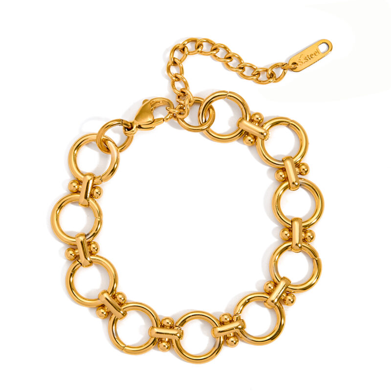 Open Link Handmade Chain Bracelet 18K Gold