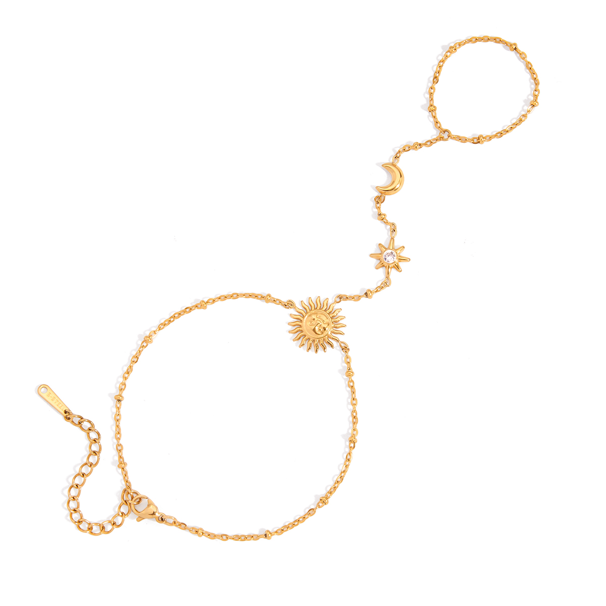 Sun Moon Star Chain Finger Bracelet