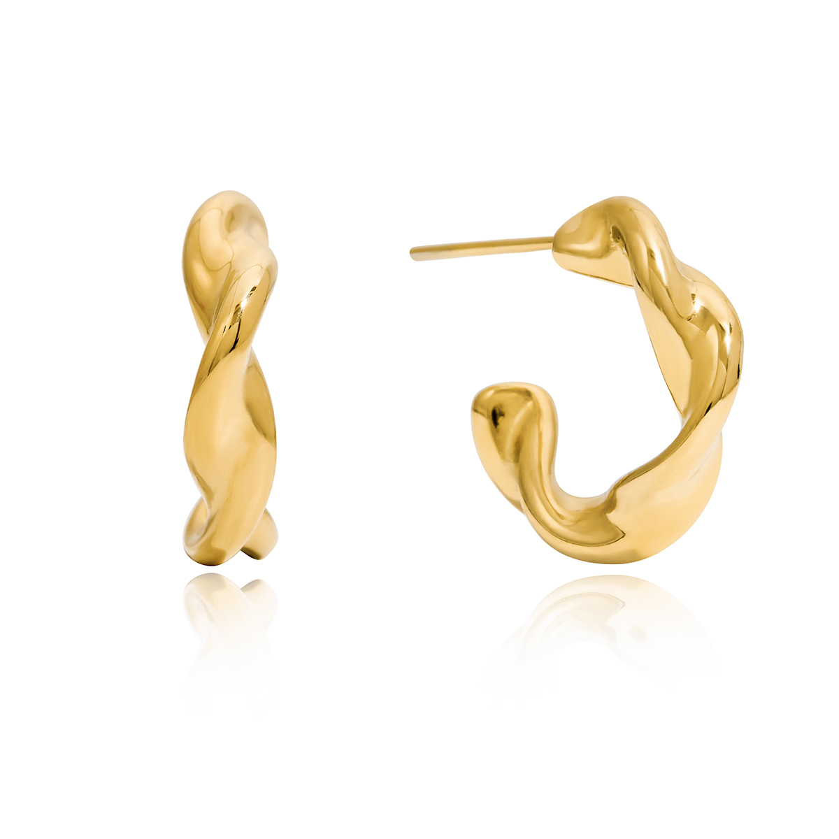 Twist Rope C Hoop Earrings