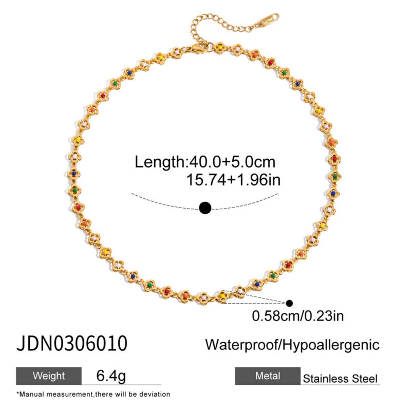 Minimalist Enamel Flower Necklace for Women - Image 6