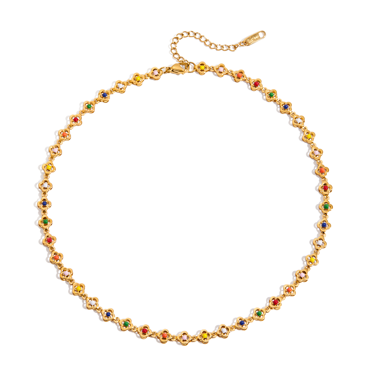 Minimalist Enamel Flower Necklace for Women