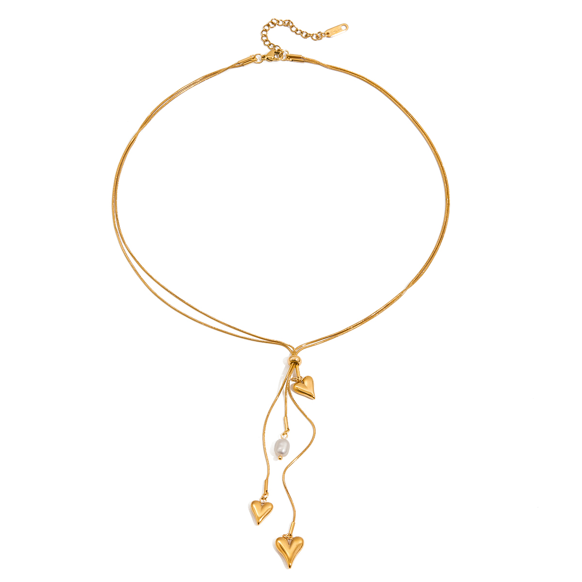 Heart Freshwater Pearl Adjustable Pendant Necklace