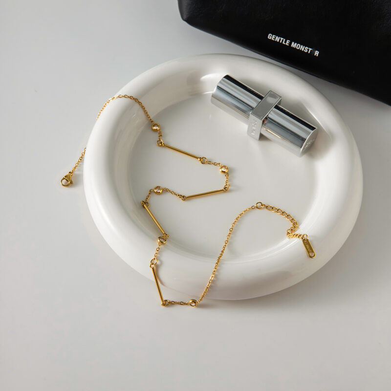 Classic White Zircon Gold Plated Necklace - Image 4