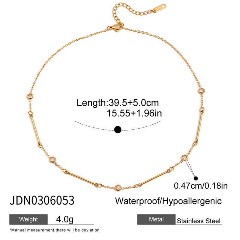 Classic White Zircon Gold Plated Necklace - Image 6