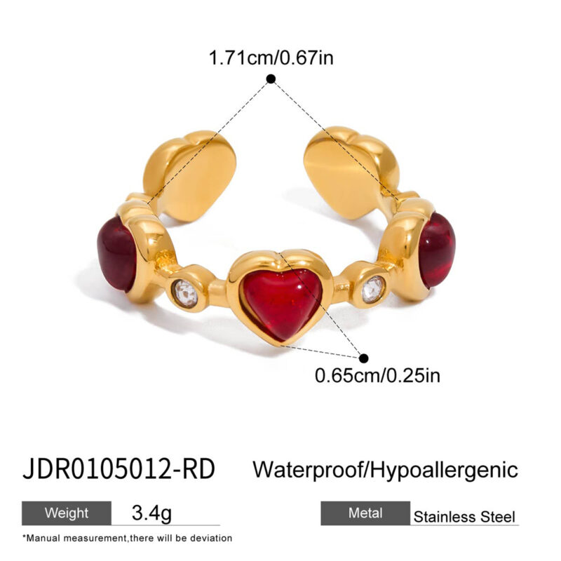 Vintage Open Ring with Pearl and Rhinestone - Image 7